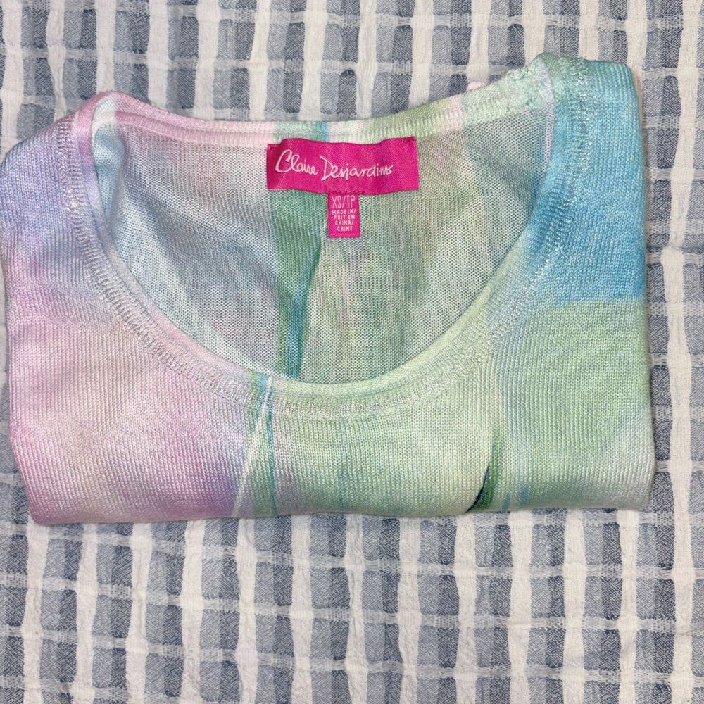 Claire Desjardins Women’s Abstract Watercolor Art Print Dolman Top XS